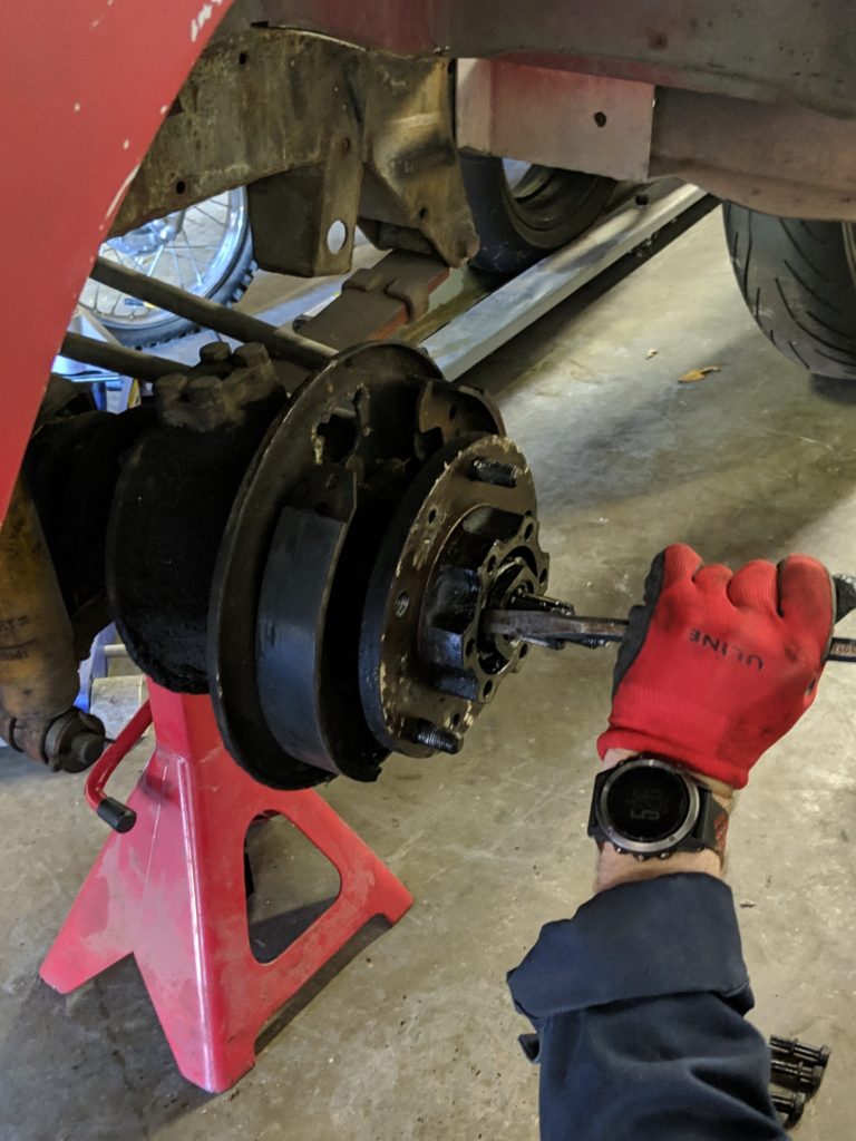 Removing the hub retaining nut